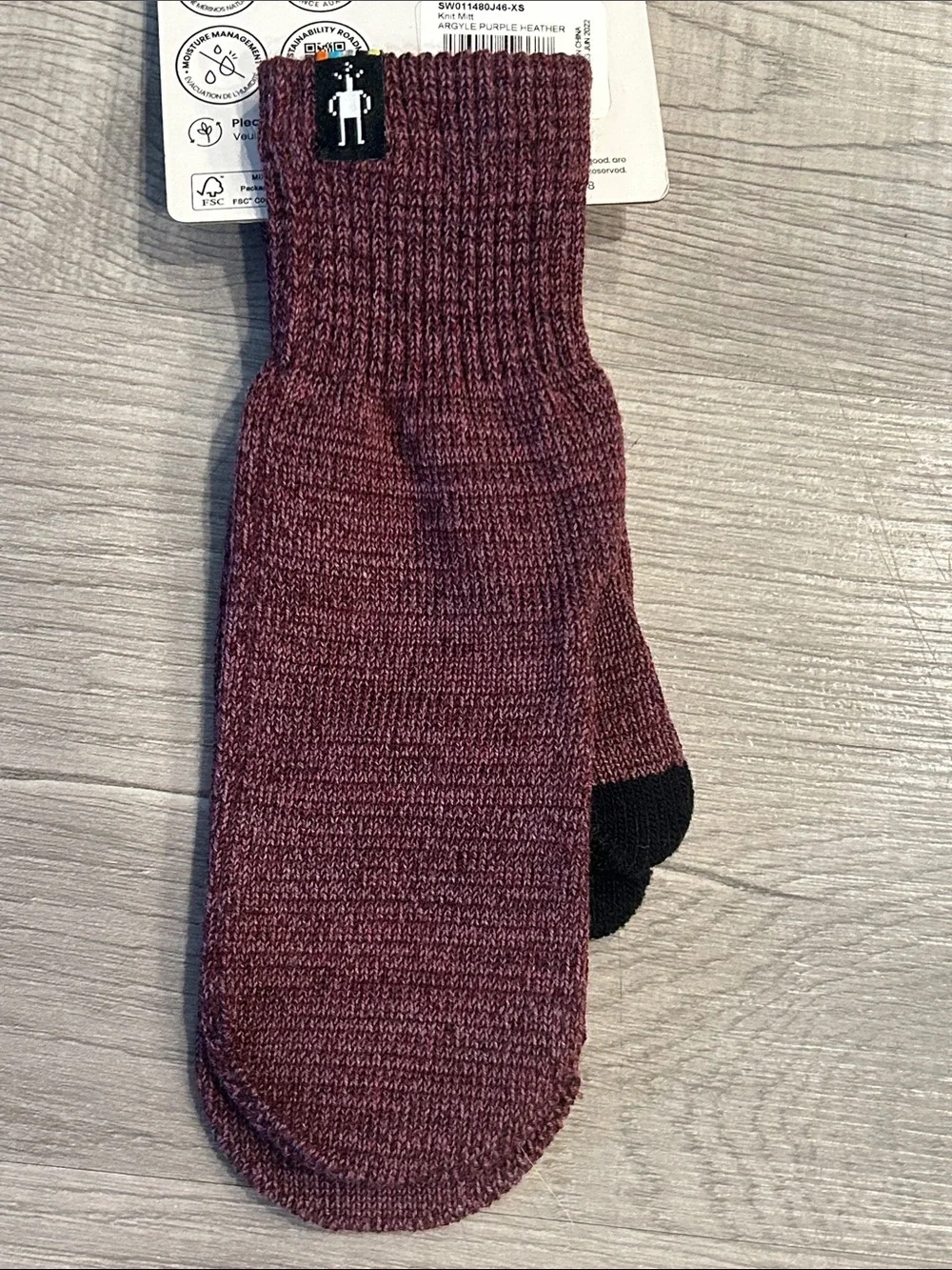 SmartWool Women's Merino Wool Knit Mittens Argyle Purple